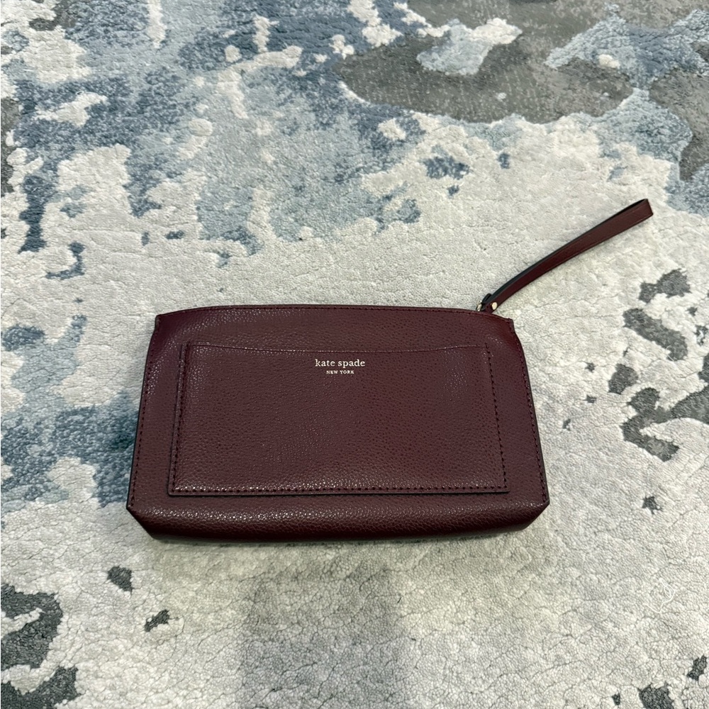 Kate Spade Burgundy Leather clutch Wristlet
